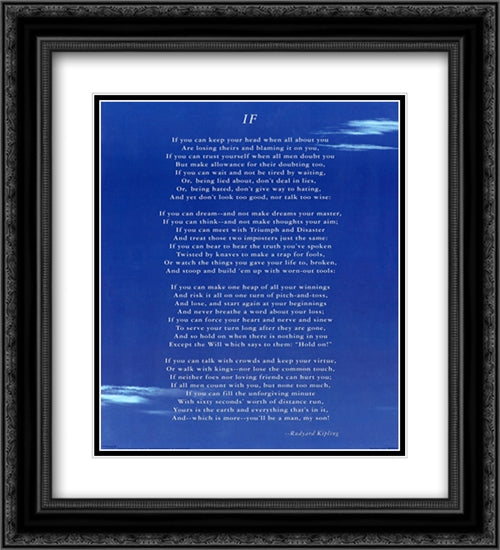 If 2x Matted 20x24 Black Ornate Wood Framed Art Print Poster with Double Matting by Kipling, Rudyard