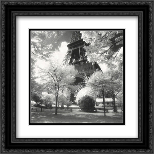 Afternoon in Paris 2x Matted 20x20 Black Ornate Wood Framed Art Print Poster with Double Matting