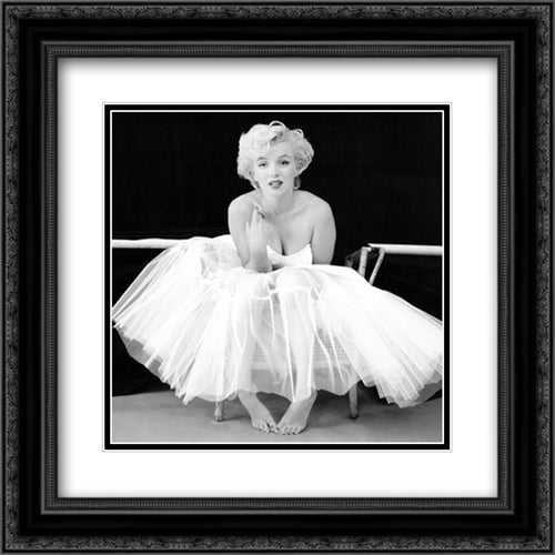 Marilyn Monroe - Ballerina 2x Matted 20x20 Black Ornate Wood Framed Art Print Poster with Double Matting by Greene, Milton