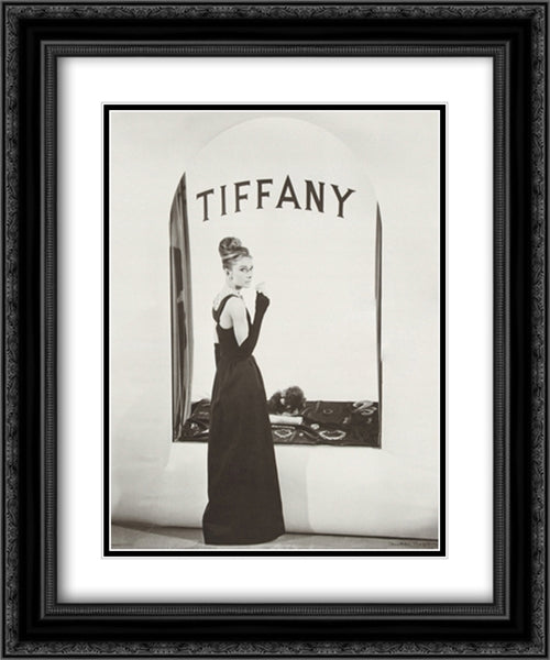 Audrey Hepburn Tiffany 20x24 Black Ornate Wood Framed Movie Poster with Double Matting