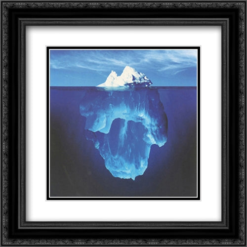 Tip Of The Icenberg 2x Matted 20x20 Black Ornate Wood Framed Art Print Poster with Double Matting