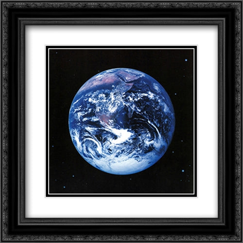 The Earth 2x Matted 20x20 Black Ornate Wood Framed Art Print Poster with Double Matting