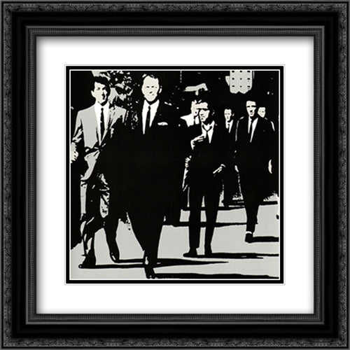 The Rat Pack (Silver) 2x Matted 20x20 Black Ornate Wood Framed Art Print Poster with Double Matting