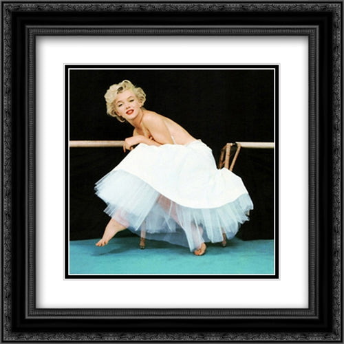 Marilyn Monroe Ballet 1 2x Matted 20x20 Black Ornate Wood Framed Art Print Poster with Double Matting by Greene, Milton