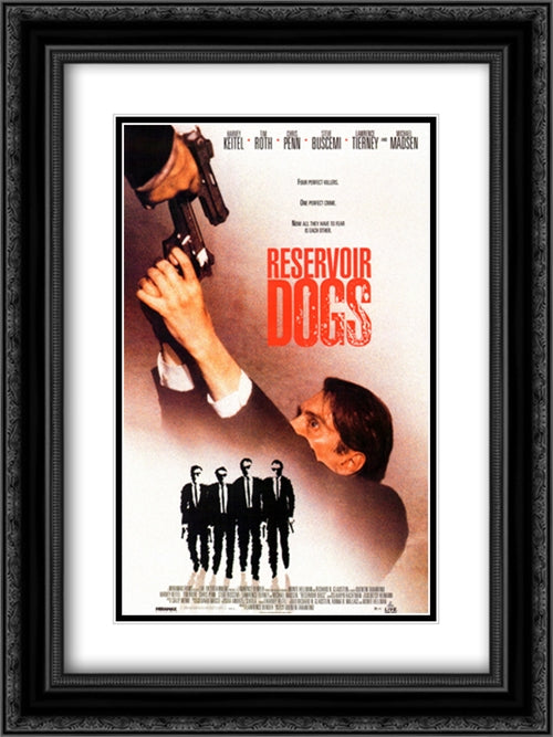 Reservoir Dogs Score 18x24 Black Ornate Wood Framed Movie Poster with Double Matting