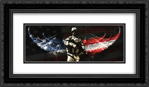 No Greater Love 22x10 Black Ornate Wood Framed Art Print Poster with Double Matting by Bullard, Jason