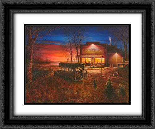 Patiently Waiting 21x17 Black Ornate Wood Framed Art Print Poster with Double Matting by Hansel, Jim