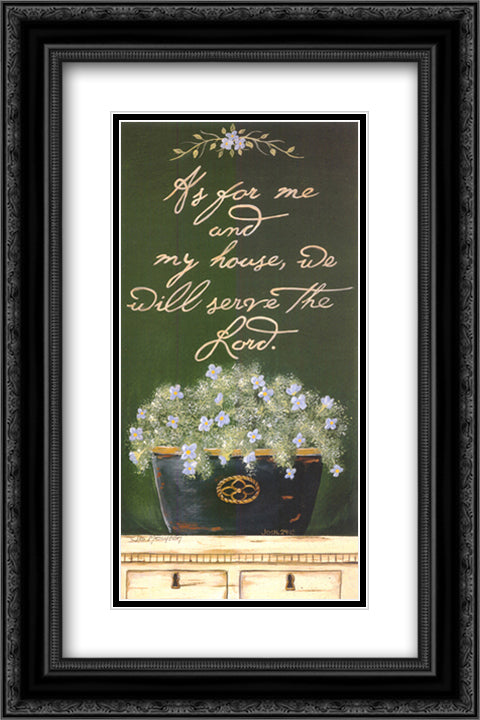 As for Me and My House 2x Matted 14x24 Black Ornate Wood Framed Art Print Poster with Double Matting by Moulton, Jo
