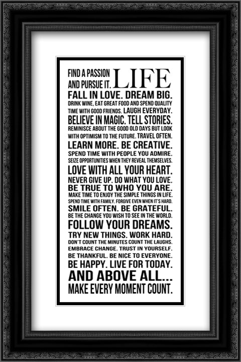 This is Your Life 12x22 Black Ornate Wood Framed Art Print Poster with Double Matting by Carey, Louise