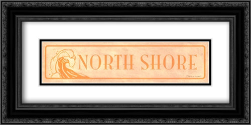 North Shore 24x9 Black Ornate Wood Framed Art Print Poster with Double Matting by Marrott, Stephanie