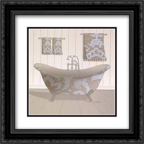 Damask Tub I 16x16 Black Ornate Wood Framed Art Print Poster with Double Matting by Stimson, Diane