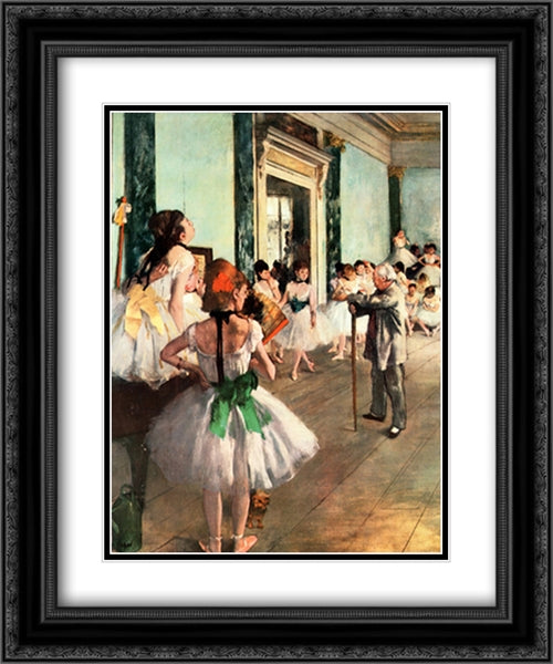 Dancing Class 2x Matted 20x24 Black Ornate Wood Framed Art Print Poster with Double Matting by Degas, Edgar