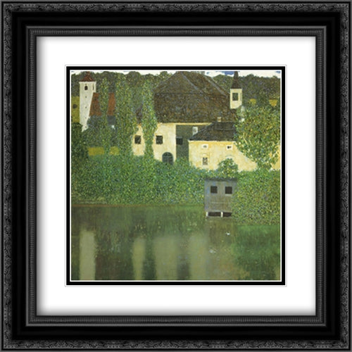 Unterach Manor On The Attersee Lake, Aus 2x Matted 20x24 Black Ornate Wood Framed Art Print Poster with Double Matting by Klimt, Gustav