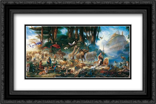 The Invitation 2x Matted 24x14 Black Ornate Wood Framed Art Print Poster with Double Matting by Christian Art