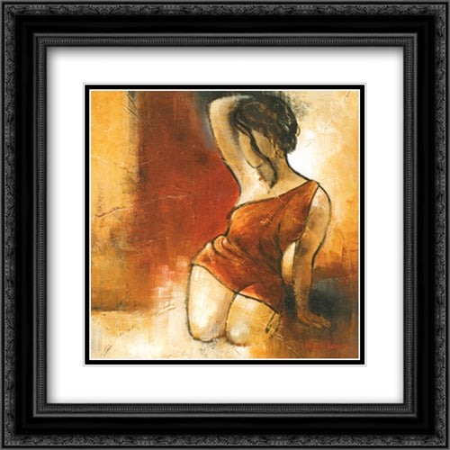 Seated Woman II 16x16 Black Ornate Wood Framed Art Print Poster with Double Matting by Loreth, Lanie