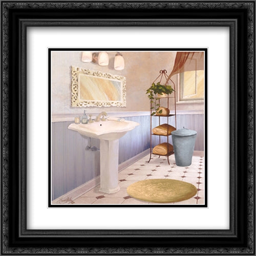 Sundance Bath II 16x16 Black Ornate Wood Framed Art Print Poster with Double Matting by Medley, Elizabeth