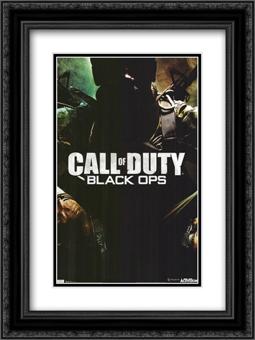 Call of Duty Black Ops 18x24 Black Ornate Wood Framed Movie Poster with Double Matting