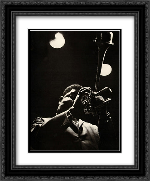 Dizzy Gillespie 2x Matted 20x24 Black Ornate Wood Framed Art Print Poster with Double Matting by Tanner, Lee
