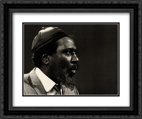 Thelonious Monk 2x Matted 24x20 Black Ornate Wood Framed Art Print Poster with Double Matting by Tanner, Lee