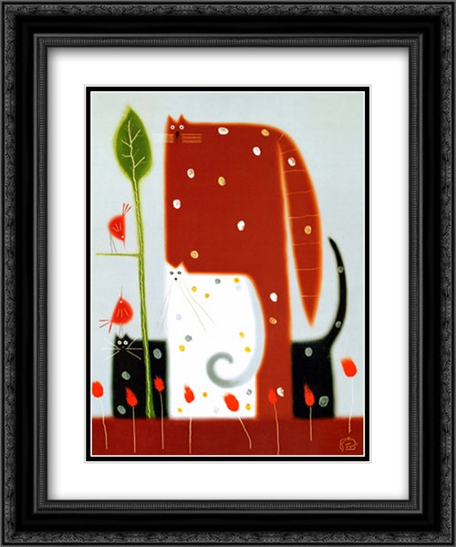 Long, Short And Tall 2x Matted 20x24 Black Ornate Wood Framed Art Print Poster with Double Matting by Nazran, Govinder