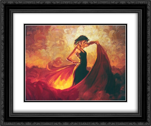 Sevilla 2x Matted 24x20 Black Ornate Wood Framed Art Print Poster with Double Matting by Spain, Mark