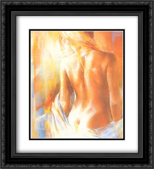 Nu de Dos II 2x Matted 20x24 Black Ornate Wood Framed Art Print Poster with Double Matting by Dumas, Michael