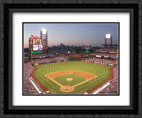 Citizens Bank Park, Philadelphia 23x17 Black Ornate Wood Framed Art Print Poster with Double Matting by Rosen, Ira