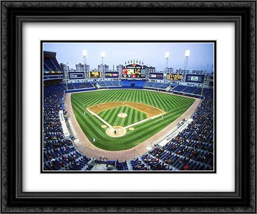 Comiskey Park, Chicago 23x17 Black Ornate Wood Framed Art Print Poster with Double Matting by Rosen, Ira