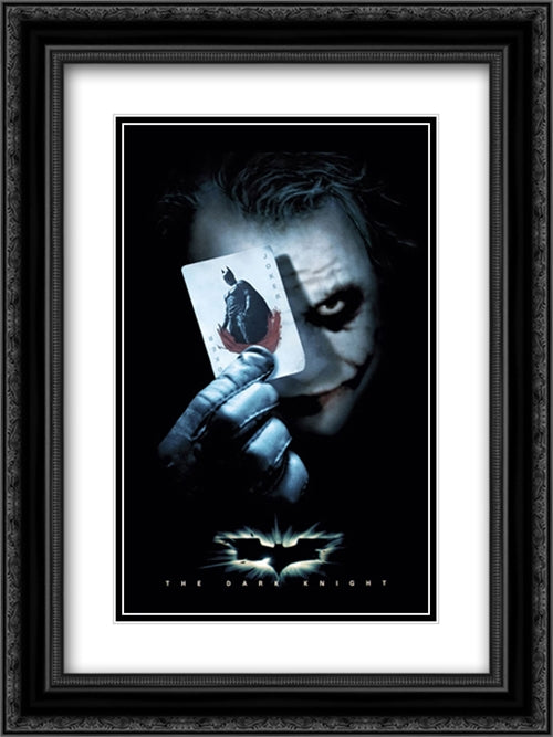 The Dark Knight Joker 18x24 Black Ornate Wood Framed Movie Poster with Double Matting
