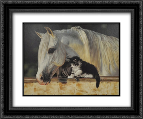 Pint-Sized Friend 20x18 Black Ornate Wood Framed Art Print Poster with Double Matting by Harrison, Leslie