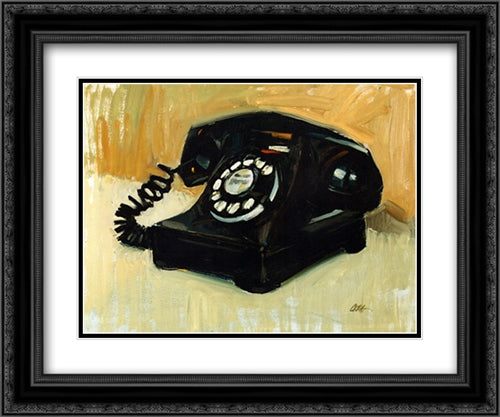 Telephone 2x Matted 24x20 Black Ornate Wood Framed Art Print Poster with Double Matting by Nelson, Craig