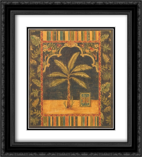 Topkapi Palm I 2x Matted 20x24 Black Ornate Wood Framed Art Print Poster with Double Matting by Mosse, Jane