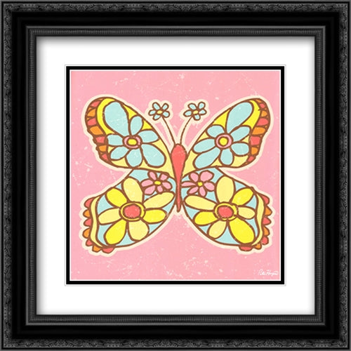 Flower Power 16x16 Black Ornate Wood Framed Art Print Poster with Double Matting by Horjus, Peter