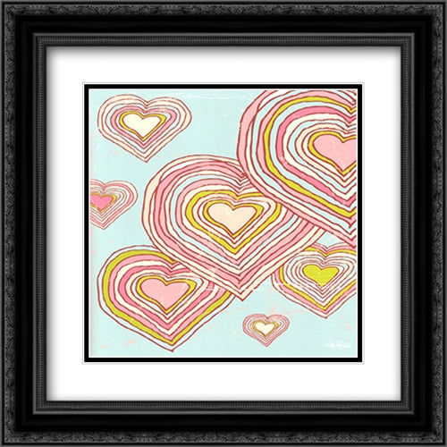 Hearts in Dreamland 16x16 Black Ornate Wood Framed Art Print Poster with Double Matting by Horjus, Peter