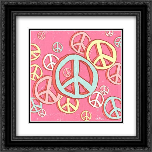Peace Baby 16x16 Black Ornate Wood Framed Art Print Poster with Double Matting by Horjus, Peter