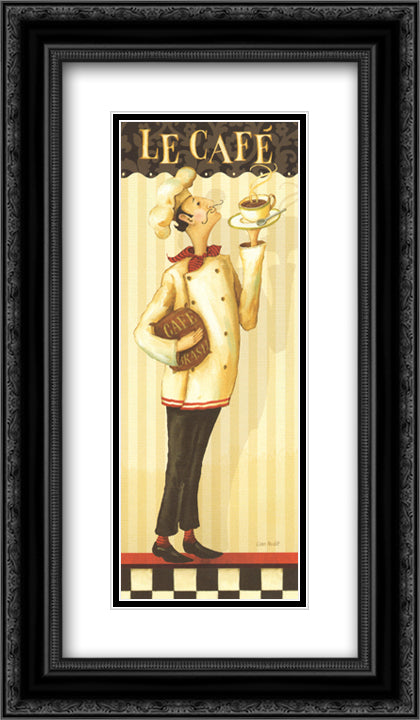 Chef's Masterpiece II 2x Matted 12x24 Black Ornate Wood Framed Art Print Poster with Double Matting by Audit, Lisa