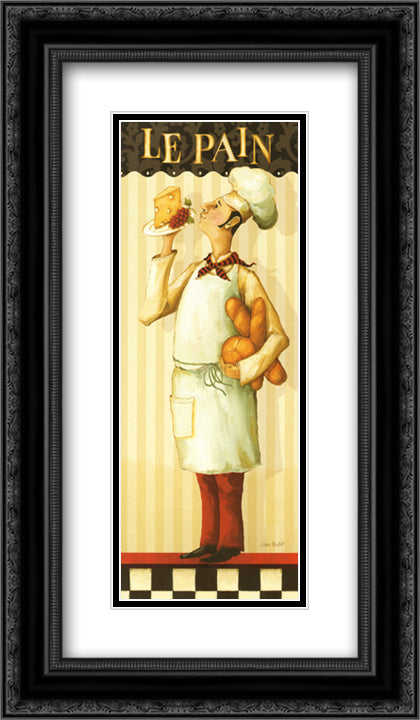 Chef's Masterpiece III 2x Matted 12x24 Black Ornate Wood Framed Art Print Poster with Double Matting by Audit, Lisa
