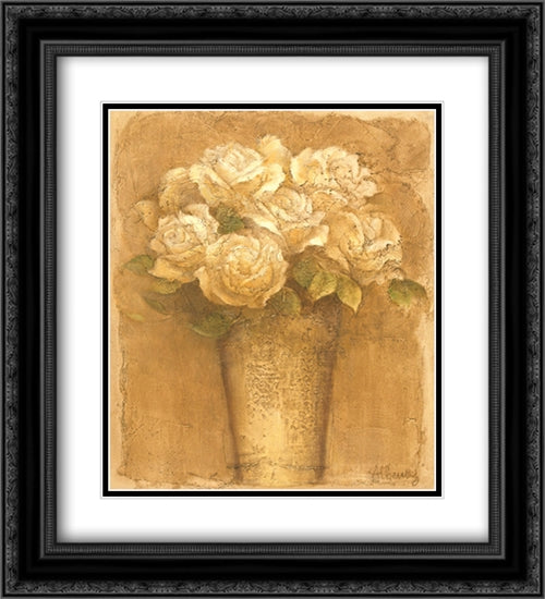 Flowers At Market I 2x Matted 20x24 Black Ornate Wood Framed Art Print Poster with Double Matting by Hristova, Albena