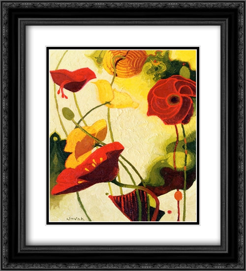 Tres Vignes IV 2x Matted 20x24 Black Ornate Wood Framed Art Print Poster with Double Matting by Novak, Shirley