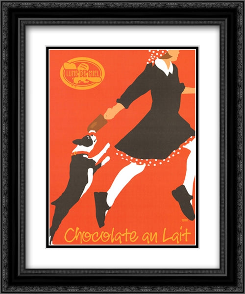 Chocolate au Lait 2x Matted 20x24 Black Ornate Wood Framed Art Print Poster with Double Matting by Kriesel, Johanna