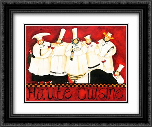 Haute Cuisine 2x Matted 24x20 Black Ornate Wood Framed Art Print Poster with Double Matting by Garant, Jennifer