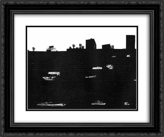 New York 24x20 Black Ornate Wood Framed Art Print Poster with Double Matting by Siskind, Aaron