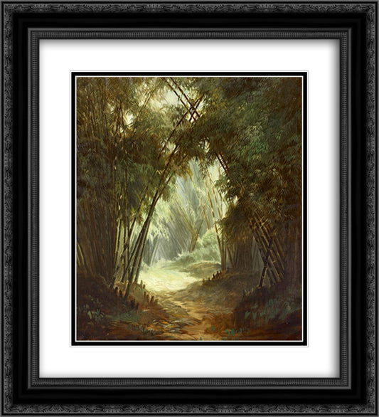 Bamboo Forest 20x22 Black Ornate Wood Framed Art Print Poster with Double Matting by Suriosubroto, Abdullah