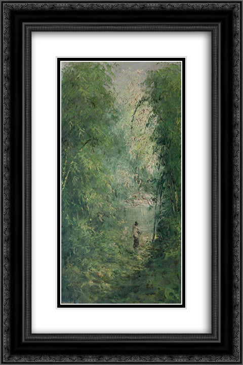 Menuju Danau 16x24 Black Ornate Wood Framed Art Print Poster with Double Matting by Suriosubroto, Abdullah