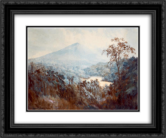 Mountain View 24x20 Black Ornate Wood Framed Art Print Poster with Double Matting by Suriosubroto, Abdullah