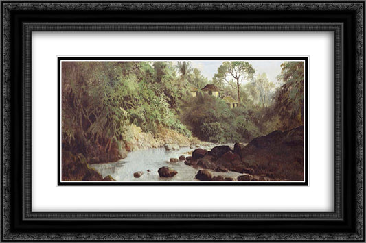 The River 24x16 Black Ornate Wood Framed Art Print Poster with Double Matting by Suriosubroto, Abdullah