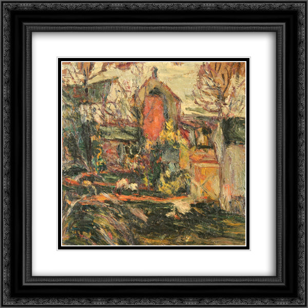 Autumn 20x20 Black Ornate Wood Framed Art Print Poster with Double Matting by Manievich, Abraham