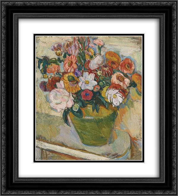 Still Life 20x22 Black Ornate Wood Framed Art Print Poster with Double Matting by Manievich, Abraham