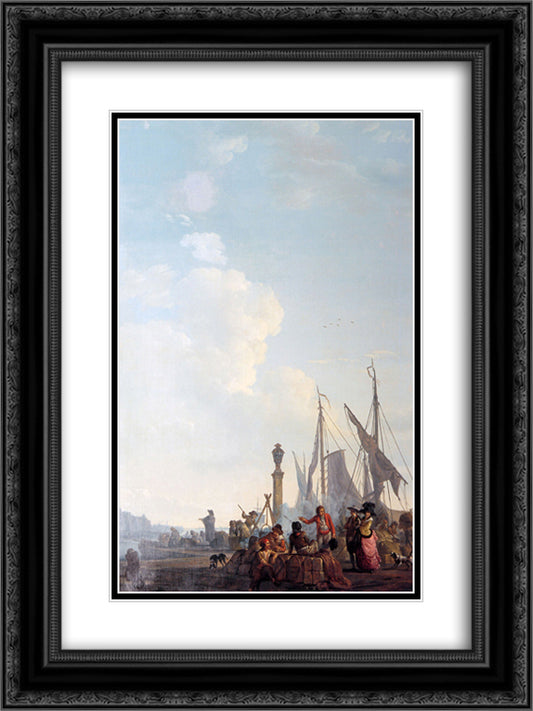 The foreign trade 18x24 Black Ornate Wood Framed Art Print Poster with Double Matting by van Strij, Abraham