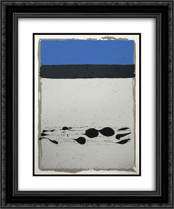 Passages Des Soupias 20x24 Black Ornate Wood Framed Art Print Poster with Double Matting by Yunkers, Adja